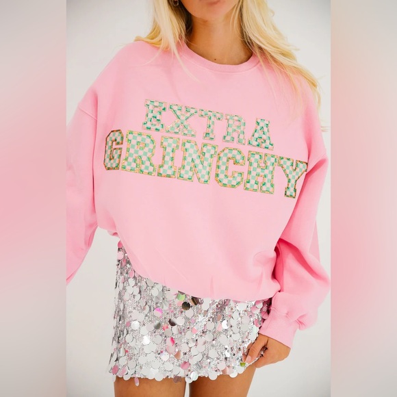 Judith March Women Pullover Sweatshirt Pink Oversized BCC MEMBERS ONLY Graphic M - Picture 1 of 12